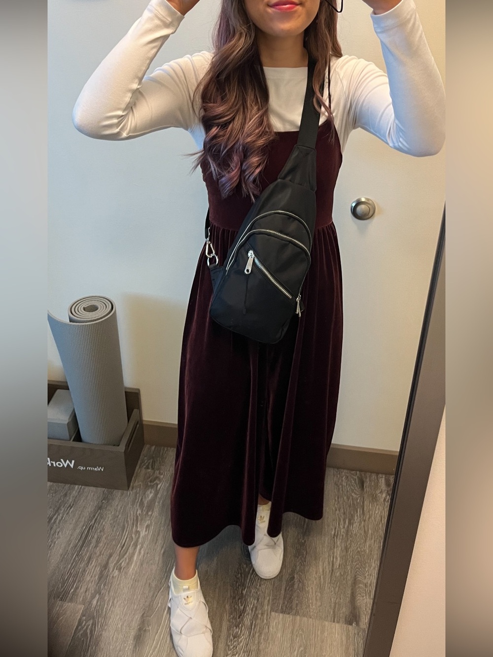 Urban Outfitters Velvet Burgundy Maxi Jumpsuit Tall Plus